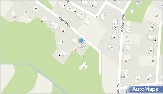 Radonie, Krańcowa, 11, mapa Radonie