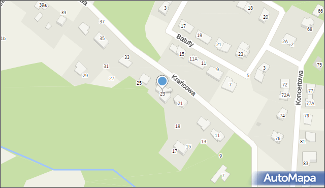 Radonie, Krańcowa, 23, mapa Radonie