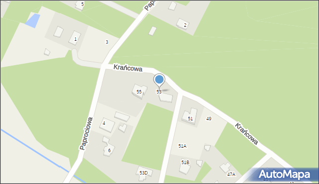 Radonie, Krańcowa, 53, mapa Radonie