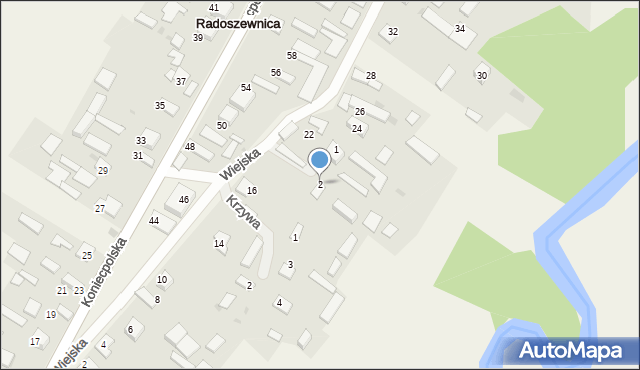 Radoszewnica, Krótka, 2, mapa Radoszewnica