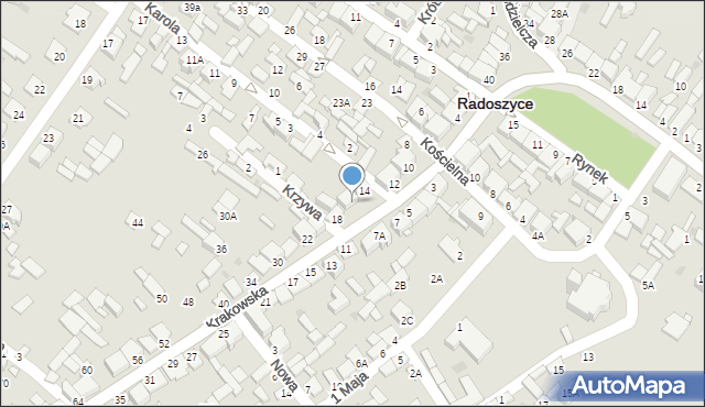 Radoszyce, Krakowska, 16, mapa Radoszyce