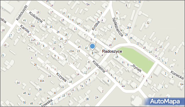Radoszyce, Krakowska, 6, mapa Radoszyce