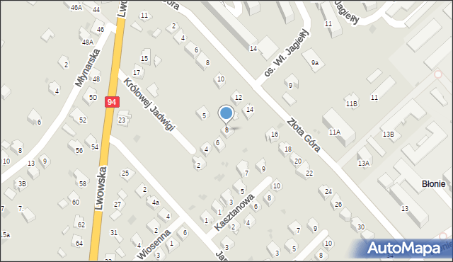 Radymno, Królowej Jadwigi, 8, mapa Radymno