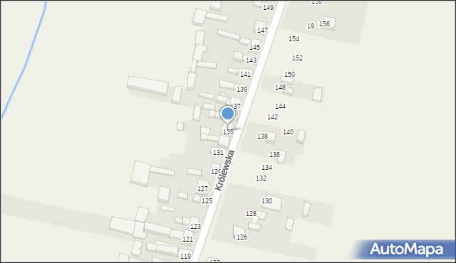 Radziechowice Drugie, Królewska, 135, mapa Radziechowice Drugie