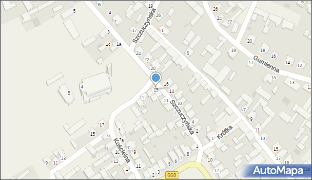 Radziłów, Krótka, 15, mapa Radziłów