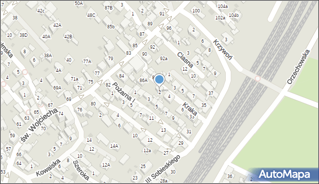 Radzionków, Kraka, 2, mapa Radzionków