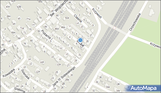 Radzionków, Króla Jana III Sobieskiego, 33a, mapa Radzionków