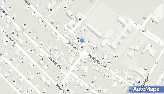 Radzionków, Krzywa, 11, mapa Radzionków
