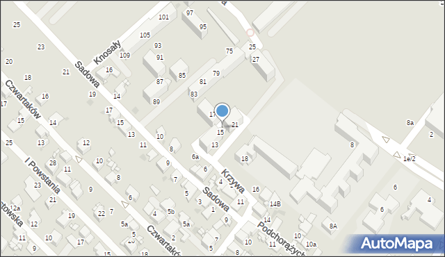 Radzionków, Krzywa, 15a, mapa Radzionków