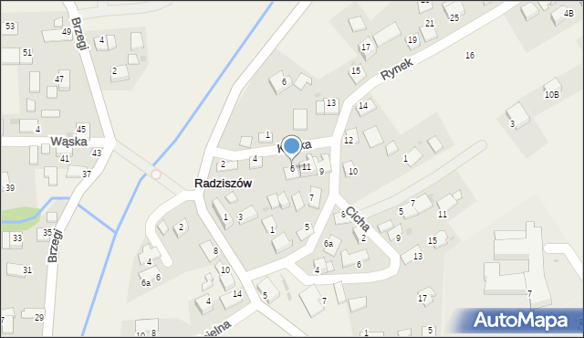 Radziszów, Krótka, 6, mapa Radziszów