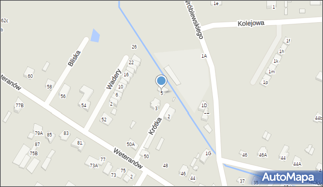 Radzymin, Krótka, 5, mapa Radzymin