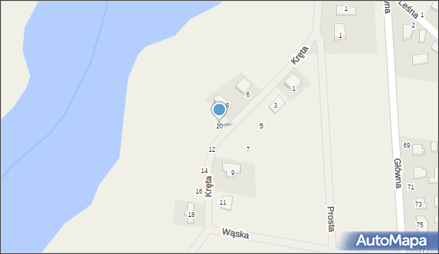 Radzyny, Kręta, 10, mapa Radzyny