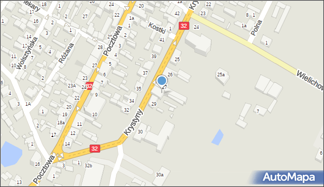 Rakoniewice, Krystyny, 28, mapa Rakoniewice