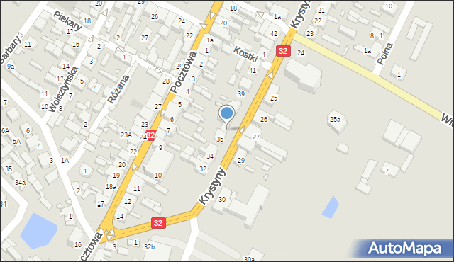 Rakoniewice, Krystyny, 35A, mapa Rakoniewice