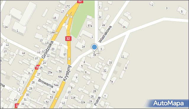 Rakoniewice, Krystyny, 3a, mapa Rakoniewice