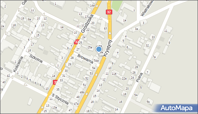 Rakoniewice, Krystyny, 55, mapa Rakoniewice