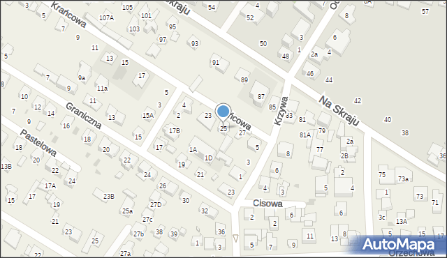 Raszyn, Krańcowa, 25, mapa Raszyn