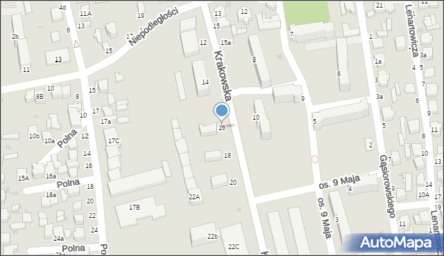 Rawa Mazowiecka, Krakowska, 16, mapa Rawa Mazowiecka