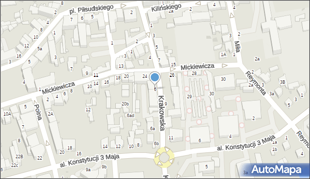 Rawa Mazowiecka, Krakowska, 6, mapa Rawa Mazowiecka