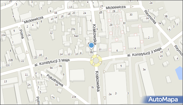 Rawa Mazowiecka, Krakowska, 6b, mapa Rawa Mazowiecka