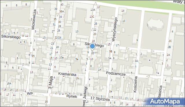 Rawicz, Królowej Jadwigi, 12, mapa Rawicz