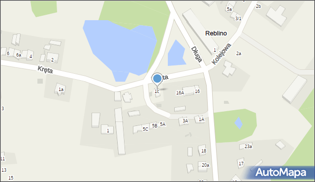 Reblino, Kręta, 1c, mapa Reblino