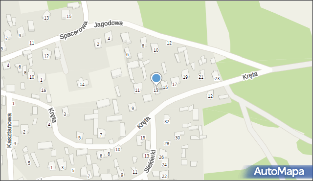 Regut, Kręta, 13, mapa Regut