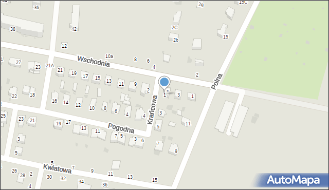 Rejowiec Fabryczny, Krańcowa, 1, mapa Rejowiec Fabryczny