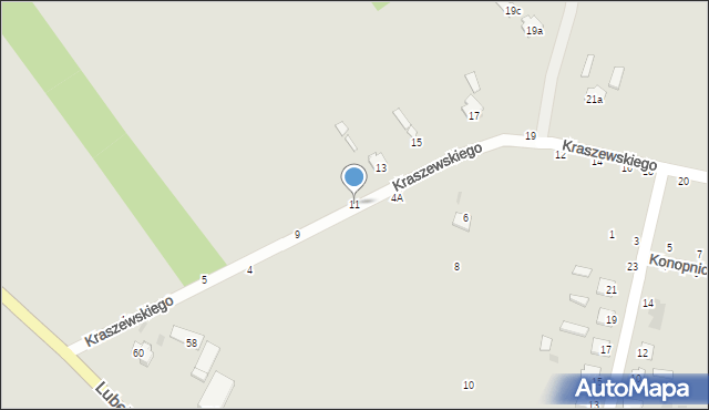 Rejowiec Fabryczny, Kraszewskiego Józefa Ignacego, 11, mapa Rejowiec Fabryczny