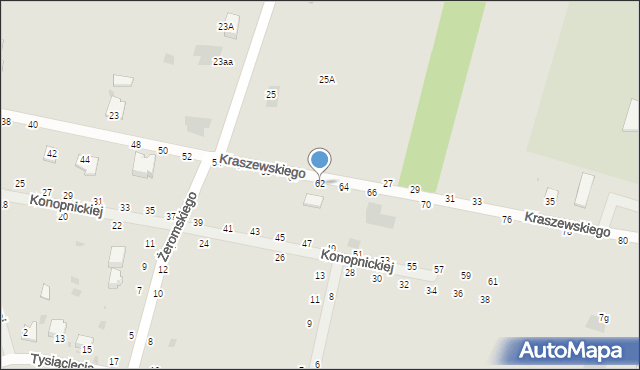 Rejowiec Fabryczny, Kraszewskiego Józefa Ignacego, 62, mapa Rejowiec Fabryczny