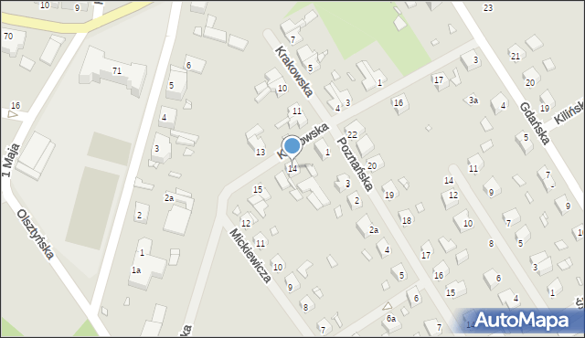 Resko, Krakowska, 14, mapa Resko