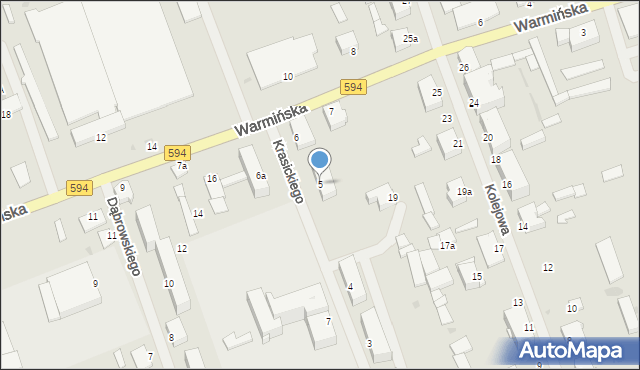 Reszel, Krasickiego Ignacego, bp., 5, mapa Reszel