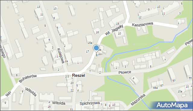Reszel, Króla Władysława Jagiełły, 9, mapa Reszel