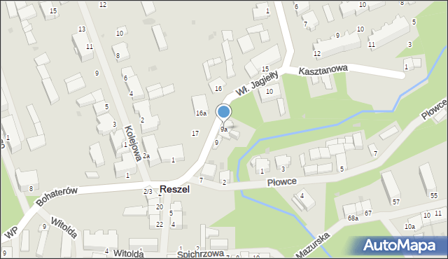 Reszel, Króla Władysława Jagiełły, 9a, mapa Reszel