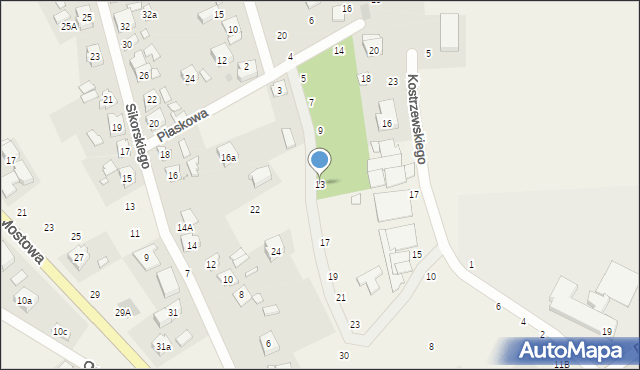 Rogalinek, Kręta, 13, mapa Rogalinek