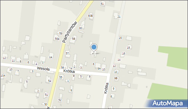 Rogów, Krótka, 7a, mapa Rogów