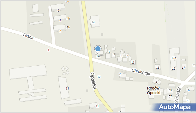 Rogów Opolski, Króla Bolesława Chrobrego, 1A, mapa Rogów Opolski