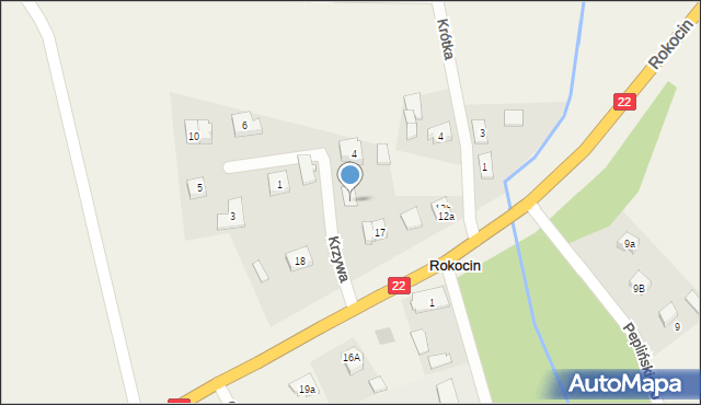 Rokocin, Krzywa, 2, mapa Rokocin