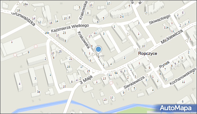 Ropczyce, Krakowska, 4, mapa Ropczyce