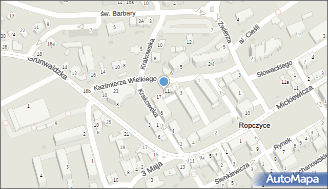 Ropczyce, Króla Kazimierza Wielkiego, 13, mapa Ropczyce