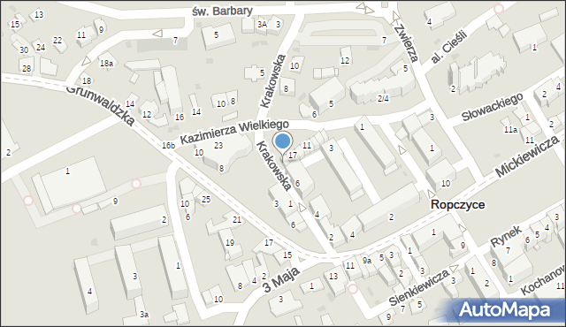 Ropczyce, Króla Kazimierza Wielkiego, 21, mapa Ropczyce