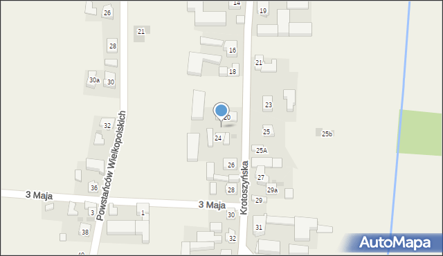 Rozdrażew, Krotoszyńska, 22, mapa Rozdrażew