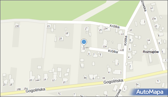 Rożniątów, Krótka, 11, mapa Rożniątów