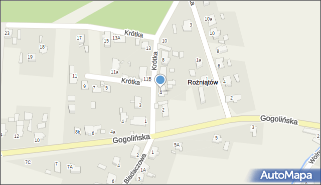 Rożniątów, Krótka, 4, mapa Rożniątów