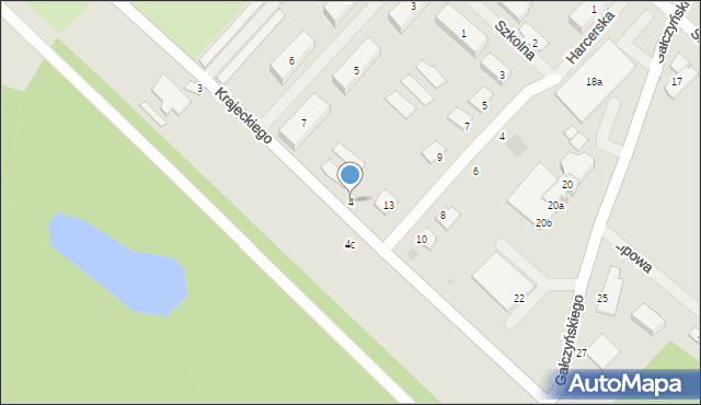 Ruciane-Nida, Krajeckiego Jana, 4, mapa Ruciane-Nida