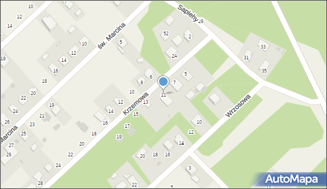 Ruda, Krzemowa, 11, mapa Ruda