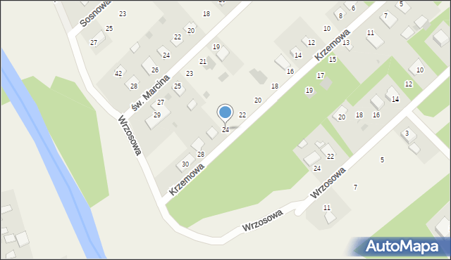 Ruda, Krzemowa, 24, mapa Ruda