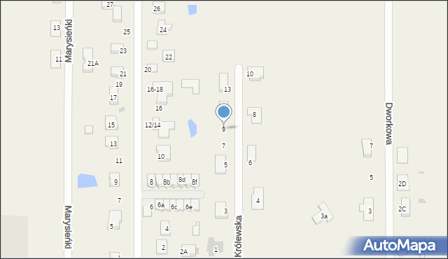 Ruda-Bugaj, Królewska, 9, mapa Ruda-Bugaj