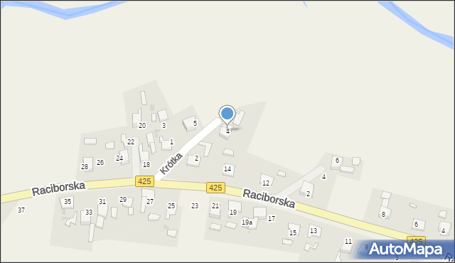 Ruda Kozielska, Krótka, 4, mapa Ruda Kozielska