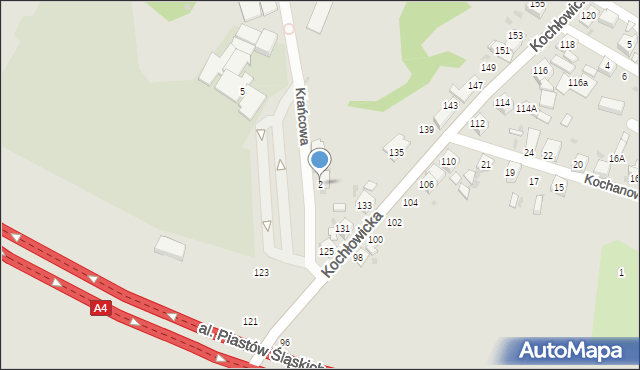 Ruda Śląska, Krańcowa, 2, mapa Rudy Śląskiej